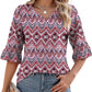 ❤️Femeii Elegant Ruffle Sleeve V-Neck Topuri
