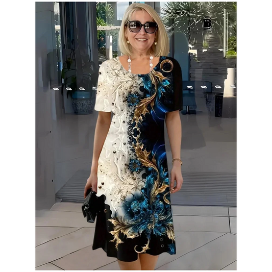 👗 Model floral tridimensional de pe o rochie de vară lejeră pentru femei✨