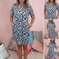 💖Rochie casual pentru femei cu mâneci scurte, gât în V și imprimare