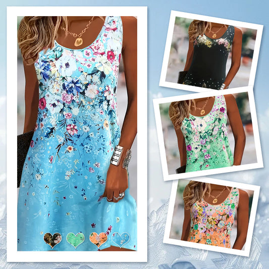 👗 Rochie de Vară fără Mâneci cu Imprimat Floral