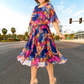 【M-4XL】👗Ženské elegantní šaty s květinovým potiskem🌸 | Střih do A