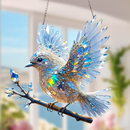 🐦Křišťálově modré nebe pták barevné umění ornament🪶✨