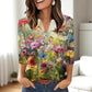 Women's Casual Printed V-Neck Top