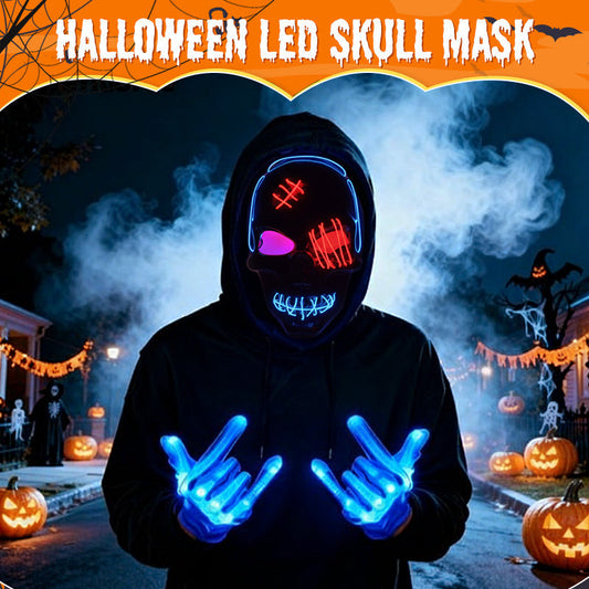 💀🔥 Halloweenová LED lebková maska –👏Nejoblíbenější v roce 2025!
