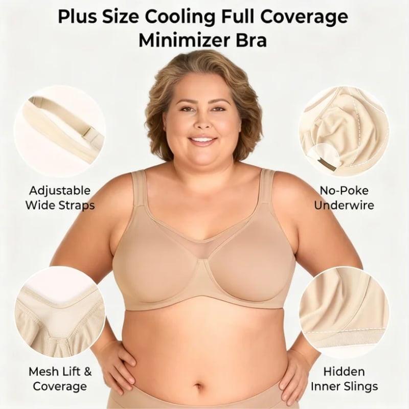⏳💞Brand Weekly Promotion Sale✨Underwire Plus-Size Bra – Breathable Mesh, Natural Lift-B