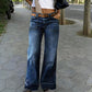 👖🌟 Dámské vintage kalhoty s širokými nohavicemi z denimu