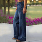 👖🌟 Dámské vintage kalhoty s širokými nohavicemi z denimu