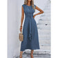🎁LAST DAY SALE 59% OFF!!💛Women's Elegant Solid Color Crew Neck Dress👠