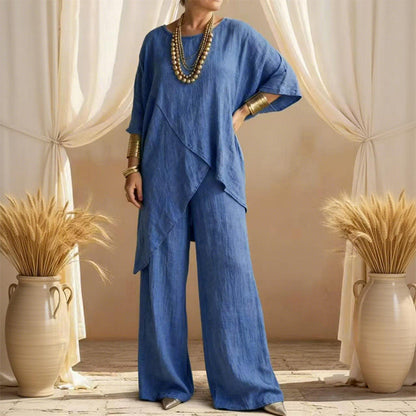 【S-3XL】💥Dvoudílný volný dámský outfit s asymetrickým topem