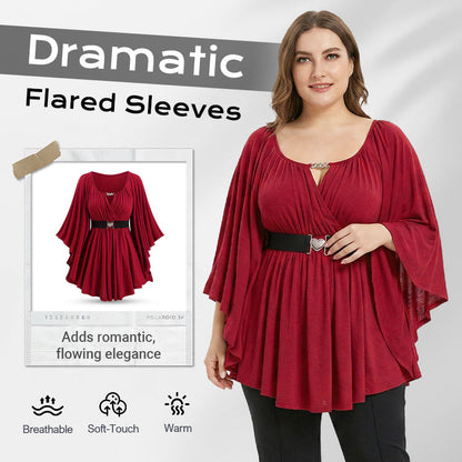 Dámská módní tunika s rozšiřujícími se rukávy