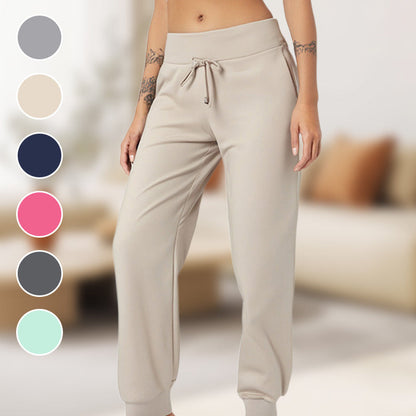 3/4 joggingové kalhoty se stahovací šňůrkou, vysokým pasem a úzkým střihem