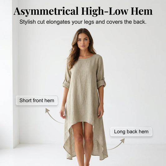 Dámská tunika s dlouhými rukávy a asymetrickým lemem