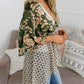 ✨Dámský kardigan s květinovým potiskem, volánkovými rukávy, na uzel, v boho stylu, ležérní a splývavý