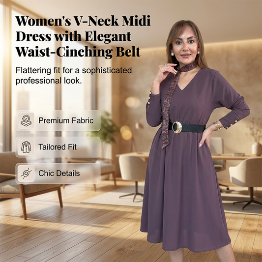 Dámské univerzální midi šaty s výstřihem do V