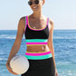 🌼 Třídílné sportovní bikiny z nylonu s barevnými bloky