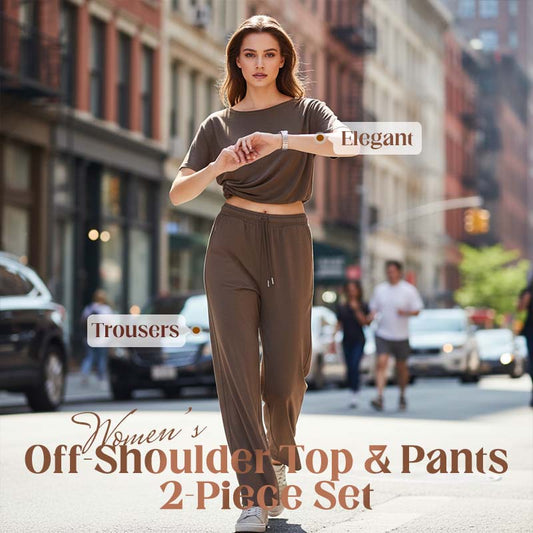 Dámská dvoudílná souprava s topem s odhalenými rameny a kalhotami