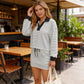 Women's Striped Two-Piece Mini Skirt Set