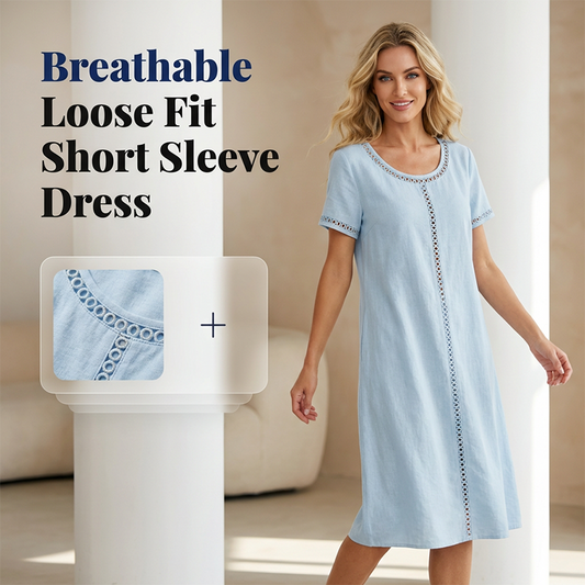Dámské šaty s krátkým rukávem volného střihu