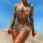 3-Piece Tropical Floral Bikini Set with Cover-up