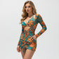3-Piece Tropical Floral Bikini Set with Cover-up