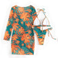 3-Piece Tropical Floral Bikini Set with Cover-up