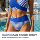 👙 Bikini w blokach kolorów S-3XL: stylowy i modelujący dwuczęściowy kostium kąpielowy 🌊