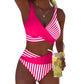 👙 Bikini w blokach kolorów S-3XL: stylowy i modelujący dwuczęściowy kostium kąpielowy 🌊
