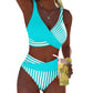 👙 Bikini w blokach kolorów S-3XL: stylowy i modelujący dwuczęściowy kostium kąpielowy 🌊