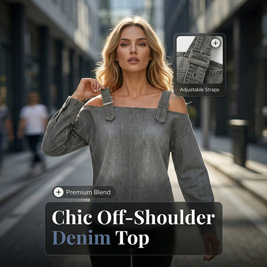 👕 SLEVA 50%! ✨ Dámský džínový top – široká ramínka, módní, ležérní ✨