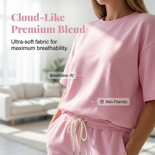 ⏰🔥SLEVA 30 %! 💥 Dámská souprava – volné tričko s krátkým rukávem a kalhoty – pohodlná, stylová a ideální pro každodenní nošení ✨👚
