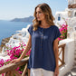 Summer Button-Down Loose Fit Tunic Top