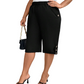 👖 Dámské capri kalhoty s elastickým pasem – délka ke kolenům, knoflíkové detaily, pohodlí 🌿