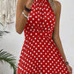 💝👗Dámské šaty s puntíky a halter výstřihem😍🌠️