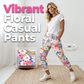 Women's Floral Print Drawstring Casual Pants