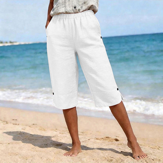 Damskie oddychające letnie spodnie capri