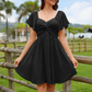 📢📢50% OFF !! ⏰Women's Elegant Twist-Front A-Line Mini Dress | Breathable Textured Summer Dress with Flutter Sleeves