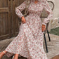 💓👗Maxi šaty pro ženy v prázdninovém stylu s drobným květinovým potiskem a vypasovaným páskem