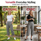 Spodnie casual damskie, w kratkę i patchwork, długość do kostki