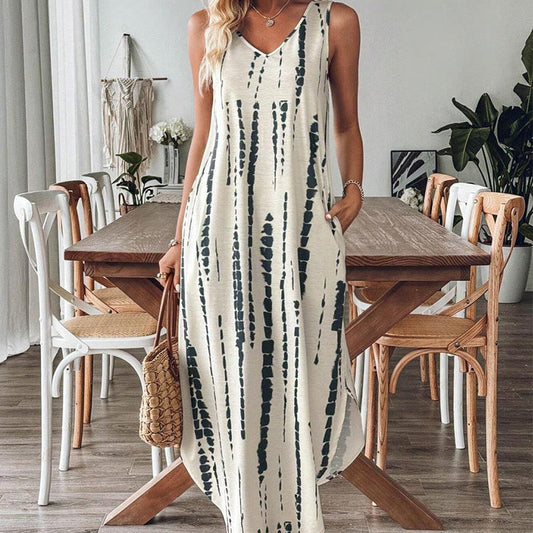 👗Dámské elegantní šaty bez rukávů s výstřihem do V✨