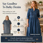 👗【XL-5XL】Dámské džínsové maxi šaty s knoflíky pro větší velikosti – Lichotivý střih pro každodenní křivky✨