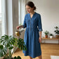 👗【XL-5XL】Dámské džínsové maxi šaty s knoflíky pro větší velikosti – Lichotivý střih pro každodenní křivky✨