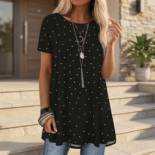 💥✨Časově omezená nabídka - 30% sleva -👚Dámské volnočasové tuniky s puntíky
