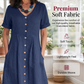 Dámské letní midi šaty s knoflíky | Bavlna & len | 10 barev | S–5XL
