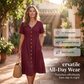 Dámské letní midi šaty s knoflíky | Bavlna & len | 10 barev | S–5XL
