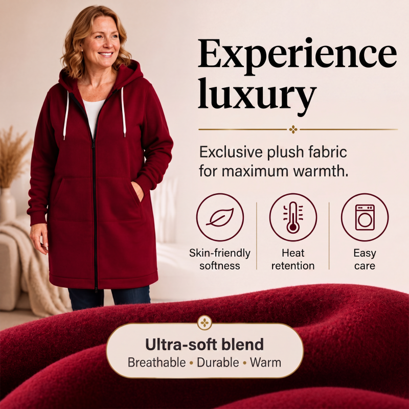 🔥✨Women's Casual Zip up Fleece Hoodies Tunic Sweatshirt