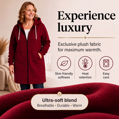🔥✨Women's Casual Zip up Fleece Hoodies Tunic Sweatshirt