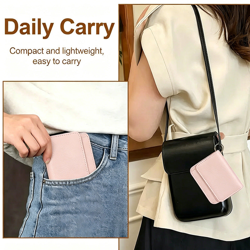 💕RFID Blocking Short Wallet for Women, Mini Card Holder Purse with Key Ring, Coin Pocket & ID Window👛