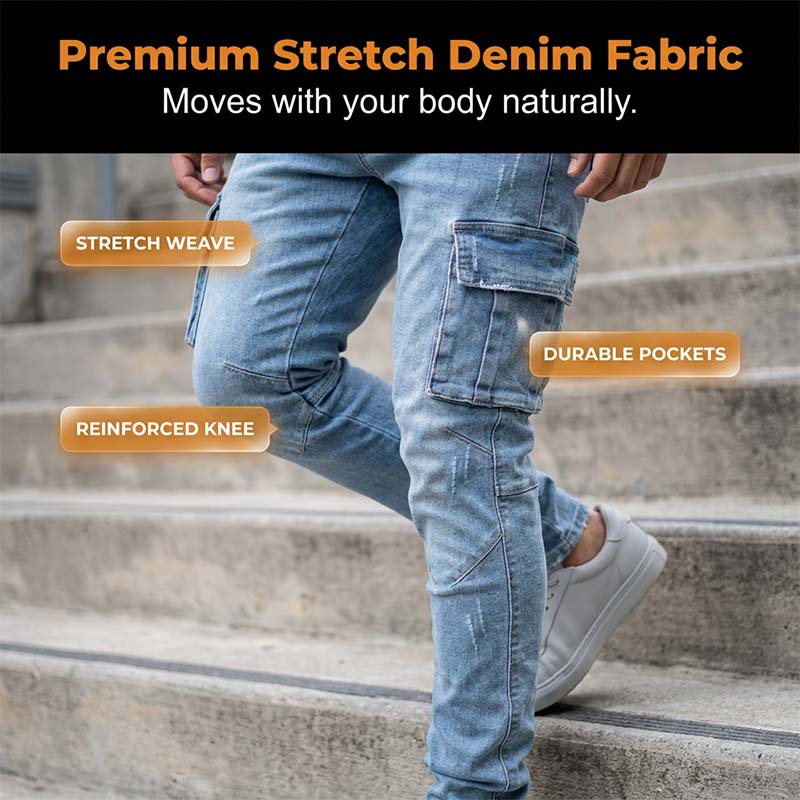 👖 LIMITED-TIME✨Slim Fit Denim Cargo Pants