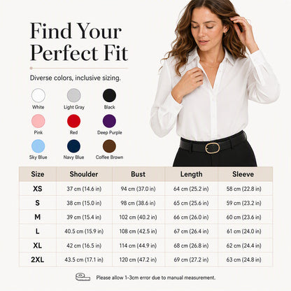 ✨ Elevated Everyday Style | Women's Silky Satin Button-Down Long-Sleeve Shirt