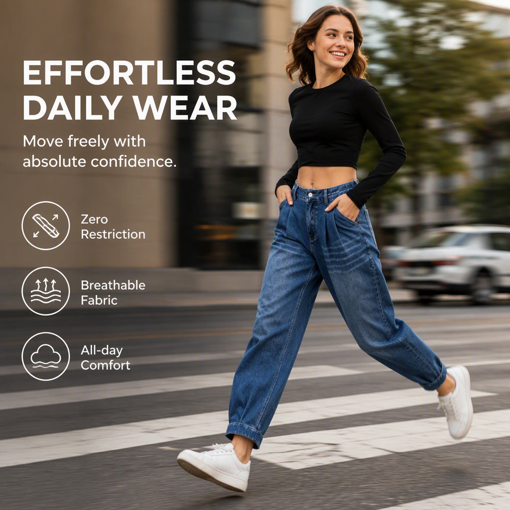 💃Women's High Waisted Harem Denim Pants